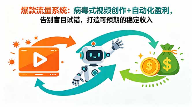 爆款流量系统：病毒式视频创作+自动化盈利，告别盲目试错，打造可预期的稳定收入-小创项目网
