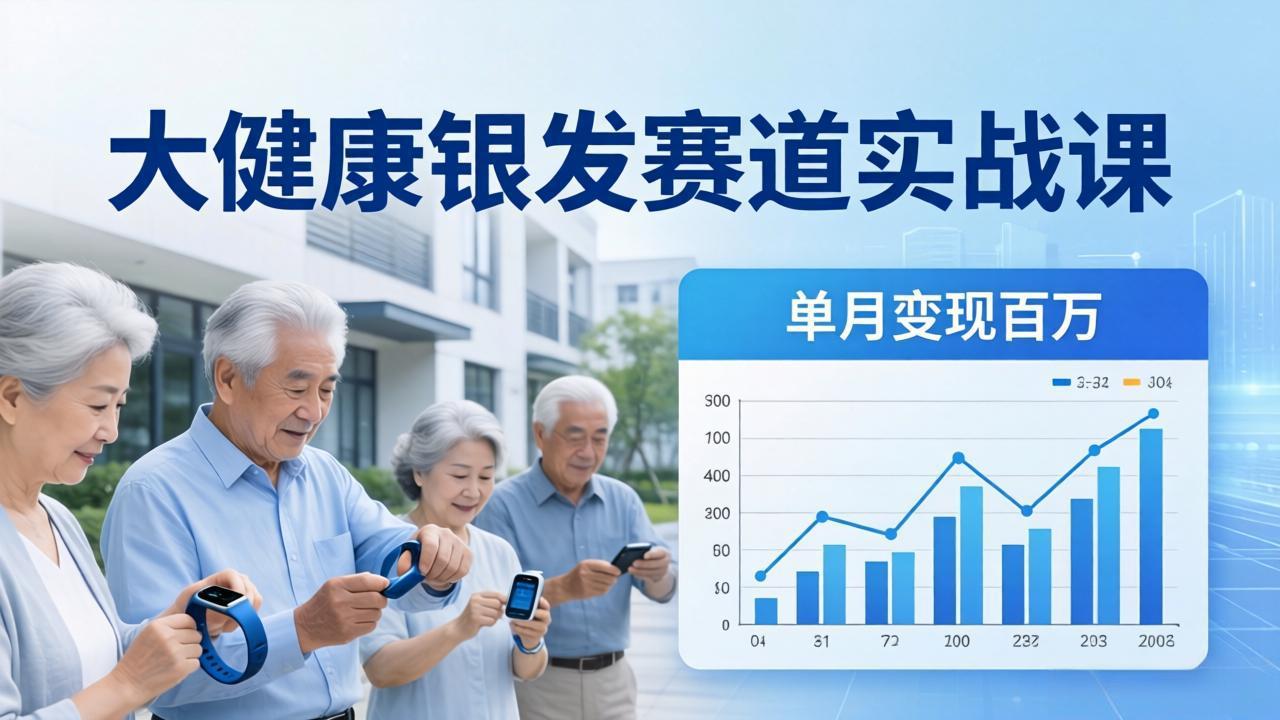 大健康银发赛道实战课：拆解视频号线索型 IP 单月变现百万逻辑，教你精准获客高效变现-小创项目网