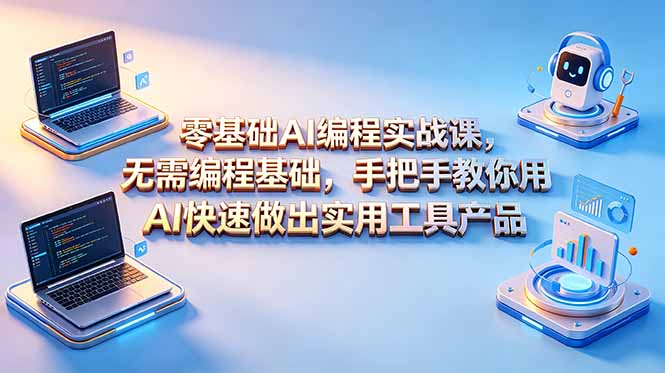 零基础AI编程实战课-更新，无需编程基础，手把手教你用AI快速做出实用工具产品-寒山客