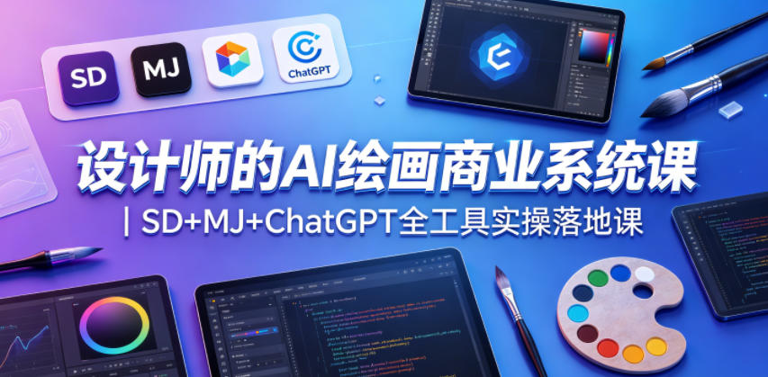 设计师的AI绘画商业系统课｜SD+MJ+ChatGPT全工具实操落地课-小创项目网