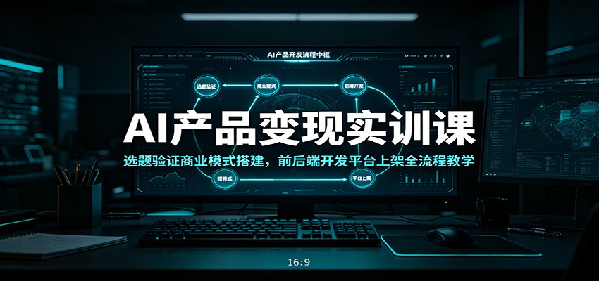 AI产品变现实训课：选题验证商业模式搭建，前后端开发平台上架全流程教学-寒山客