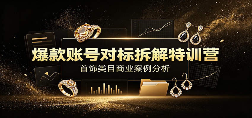 爆款账号对标拆解特训营：首饰类目商业案例分析，配套完整资料内容-小创项目网