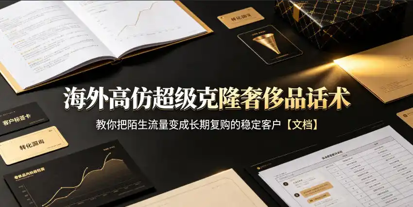 海外高仿超级克隆奢侈品话术，教你把陌生流量变成长期复购的稳定客户【文档】-小创项目网