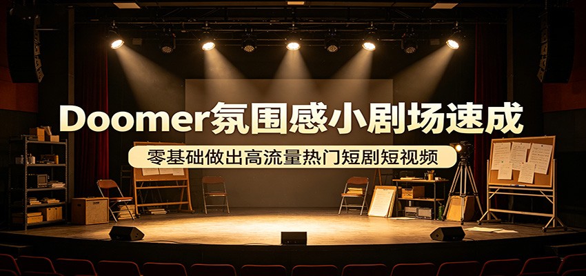 Doomer氛围感小剧场速成,零基础做出高流量热门短剧短视频-小创项目网