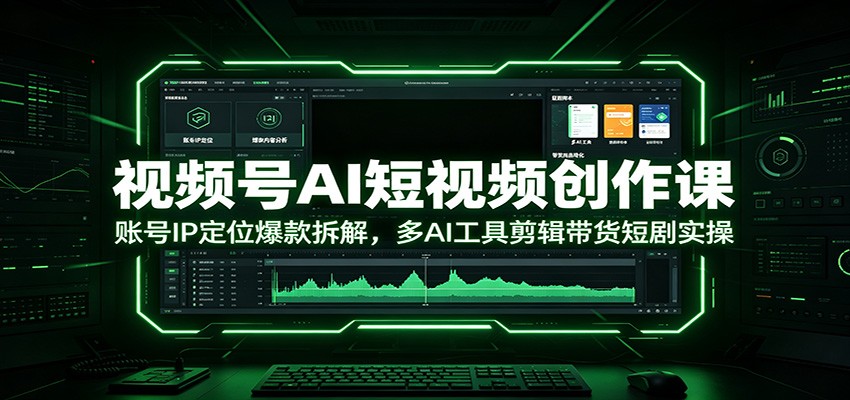 视频号AI短视频创作课：账号IP定位爆款拆解，多AI工具剪辑带货短剧实操-寒山客