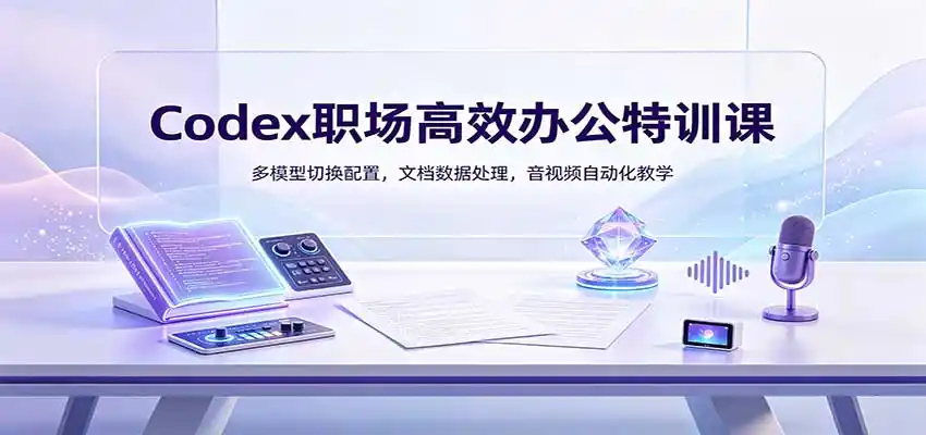 Codex职场高效办公特训课：多模型切换配置，文档数据处理，音视频自动化教学-小创项目网
