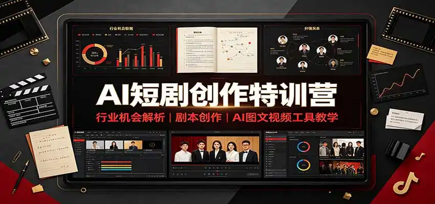 AI短剧创作特训营：行业机会解析，剧本创作，AI图文视频工具教学(文字版)-小创项目网