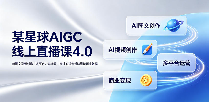 某星球AIGC线上直播课4.0｜AI图文视频创作、多平台内容运营、商业变现全链路进阶副业教程-寒山客