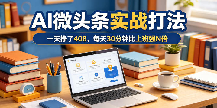 一天挣了408，AI微头条实战打法，每天30分钟比上班强N倍-寒山客