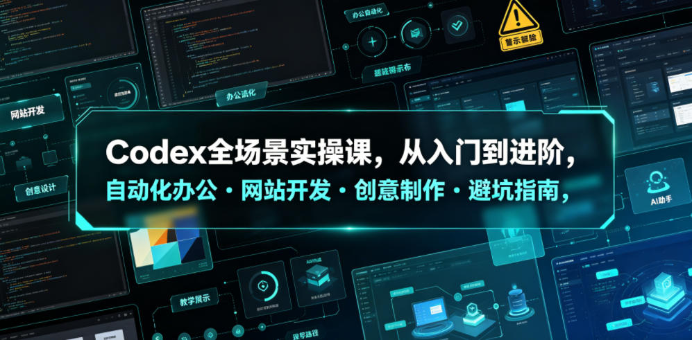 Codex全场景实操课，从入门到进阶，自动化办公・网站开发・创意制作・避坑指南，全流程教学-寒山客
