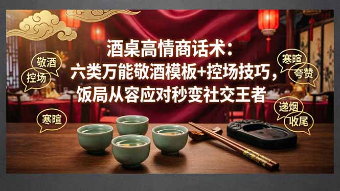 付费文章：酒桌高情商话术：六类万能敬酒模板+控场技巧，饭局从容应对秒变社交王者-小创项目网