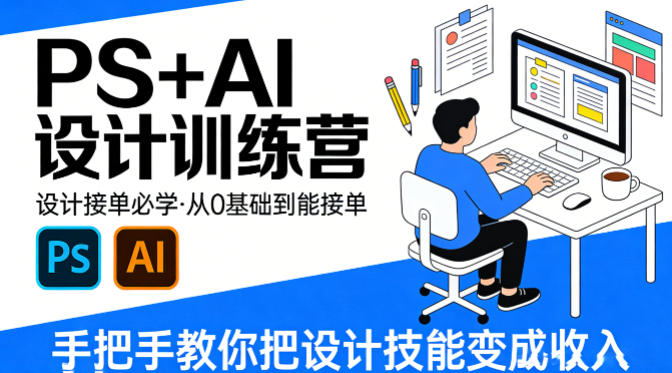 设计接单必学，PS+AI设计训练营，从0基础到能接单，手把手教你把设计技能变成收入-小创项目网