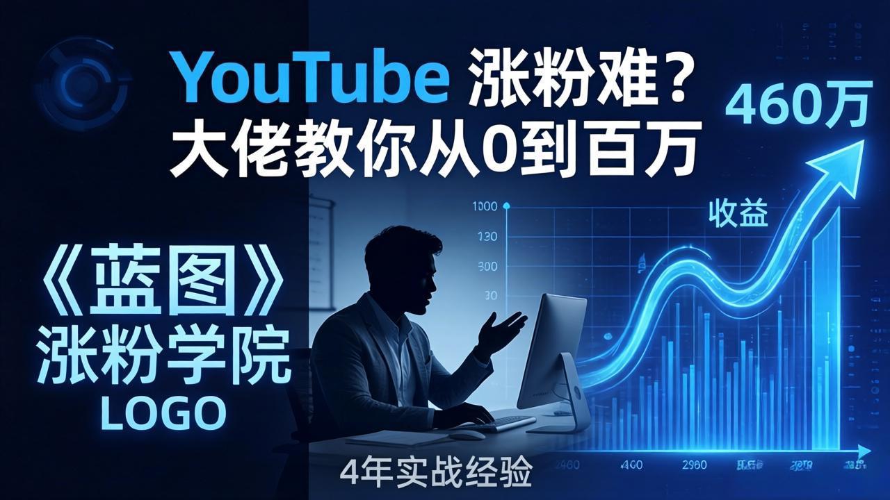 YouTube 涨粉难？《蓝图涨粉学院》：4 年赚 460 万的大佬教策略，从0到百万有路径！-小创项目网