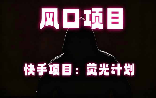 快手风口项目，荧光计划托管，长期稳定，适合批量做-小创项目网