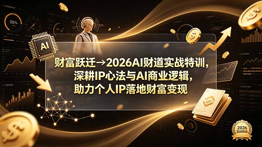 财富跃迁→2026AI财道实战特训，深耕IP心法与AI商业逻辑，助力个人IP落地财富变现-小创项目网