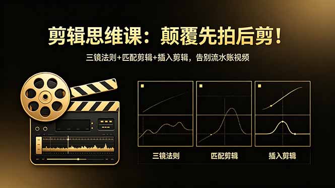 剪辑思维课：颠覆先拍后剪！三镜法则+匹配剪辑+插入剪辑，告别流水账视频-小创项目网