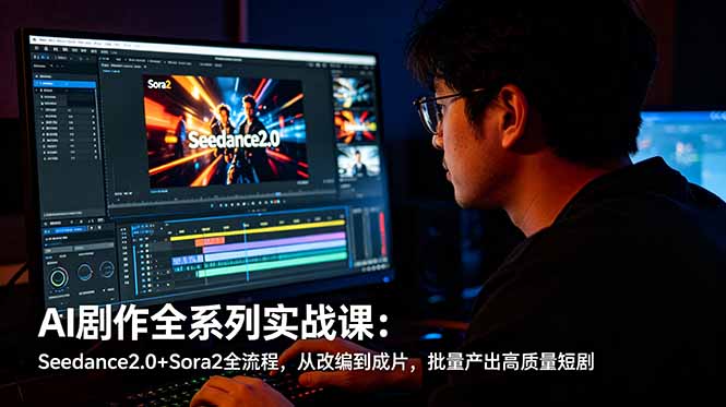 AI剧作全系列实战课：Seedance2.0+Sora2全流程，从改编到成片，批量产出高质量短剧-小创项目网