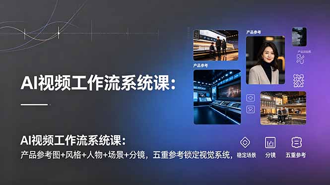 AI视频工作流系统课：产品参考图+风格+人物+场景+分镜，五重参考锁定视觉系统，稳定产出高质量视频-寒山客