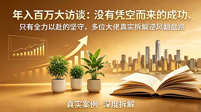 年入百万大访谈-更新：没有凭空而来的成功，只有全力以赴的坚守，多位大佬真实拆解逆风翻盘路-寒山客