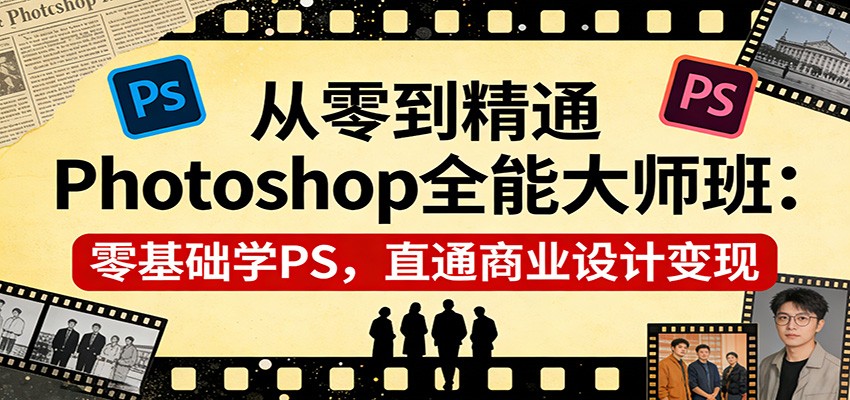 从零到精通Photoshop全能大师班：零基础学PS，直通商业设计变现-小创项目网