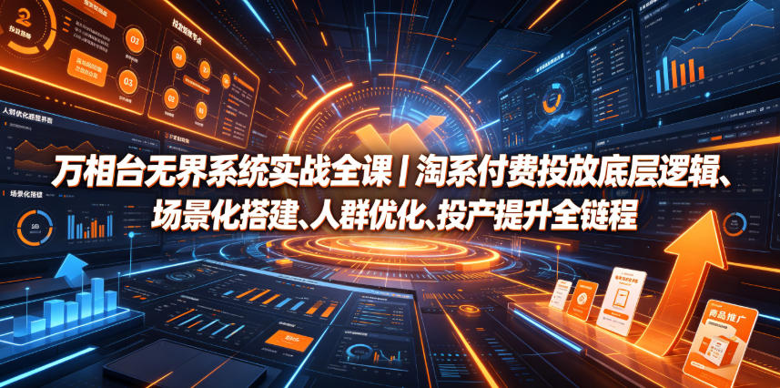 万相台无界系统实战全课｜淘系付费投放底层逻辑、场景化搭建、人群优化、投产提升全链路运营教程-寒山客