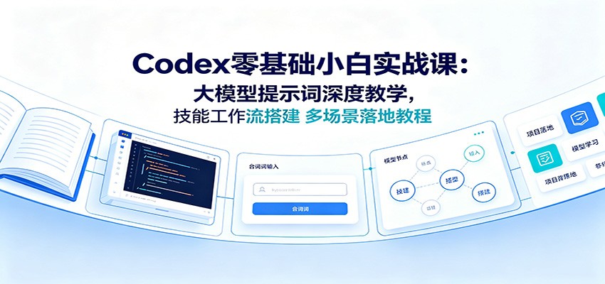 Codex零基础小白实战课：大模型提示词深度教学，技能工作流搭建多场景落地教程-小创项目网