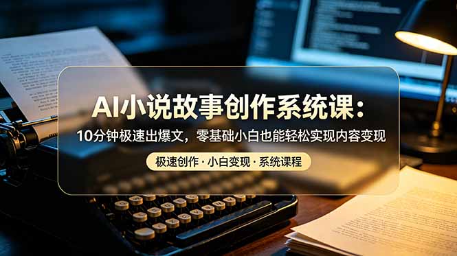 AI小说故事创作系统课：10分钟极速出爆文，零基础小白也能轻松实现内容变现-寒山客