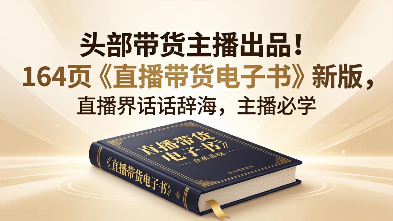 头部带货主播出品！164页《直播带货电子书》新版，直播界话术辞海，主播必学-小创项目网