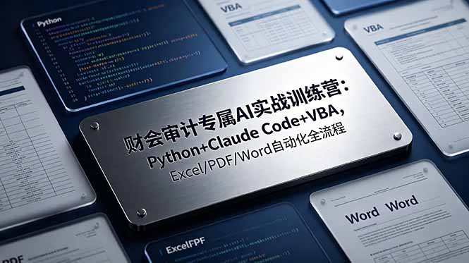 财会审计专属 AI实战训练营：Python+Claude Code+VBA，Excel/PDF/Word自动化全流程-寒山客