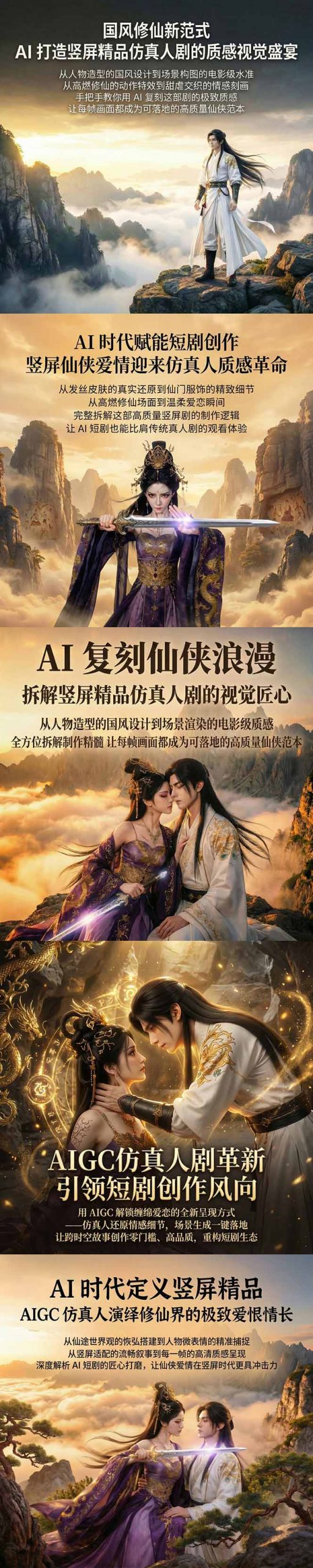 AIGC 仿真人短剧创作革新，解锁仙侠爱恋全新呈现，一键出高质场景，零门槛打造爆款剧集-小创项目网