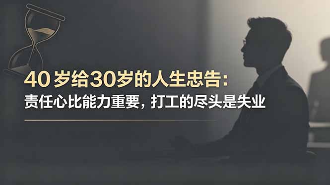 付费文章：40岁给30岁的人生忠告：责任心比能力重要，打工的尽头是失业-寒山客