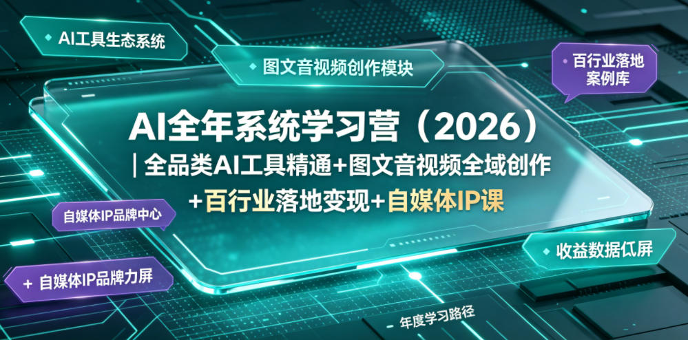AI全年系统学习营(2026)｜全品类AI工具精通+图文音视频全域创作+百行业落地变现+自媒体IP打造年度进阶大课-寒山客