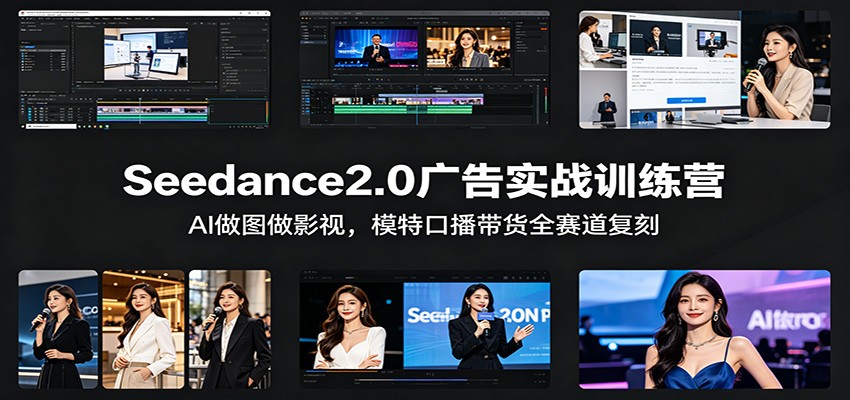 Seedance2.0广告实战训练营：AI做图做影视，模特口播带货全赛道复刻-小创项目网