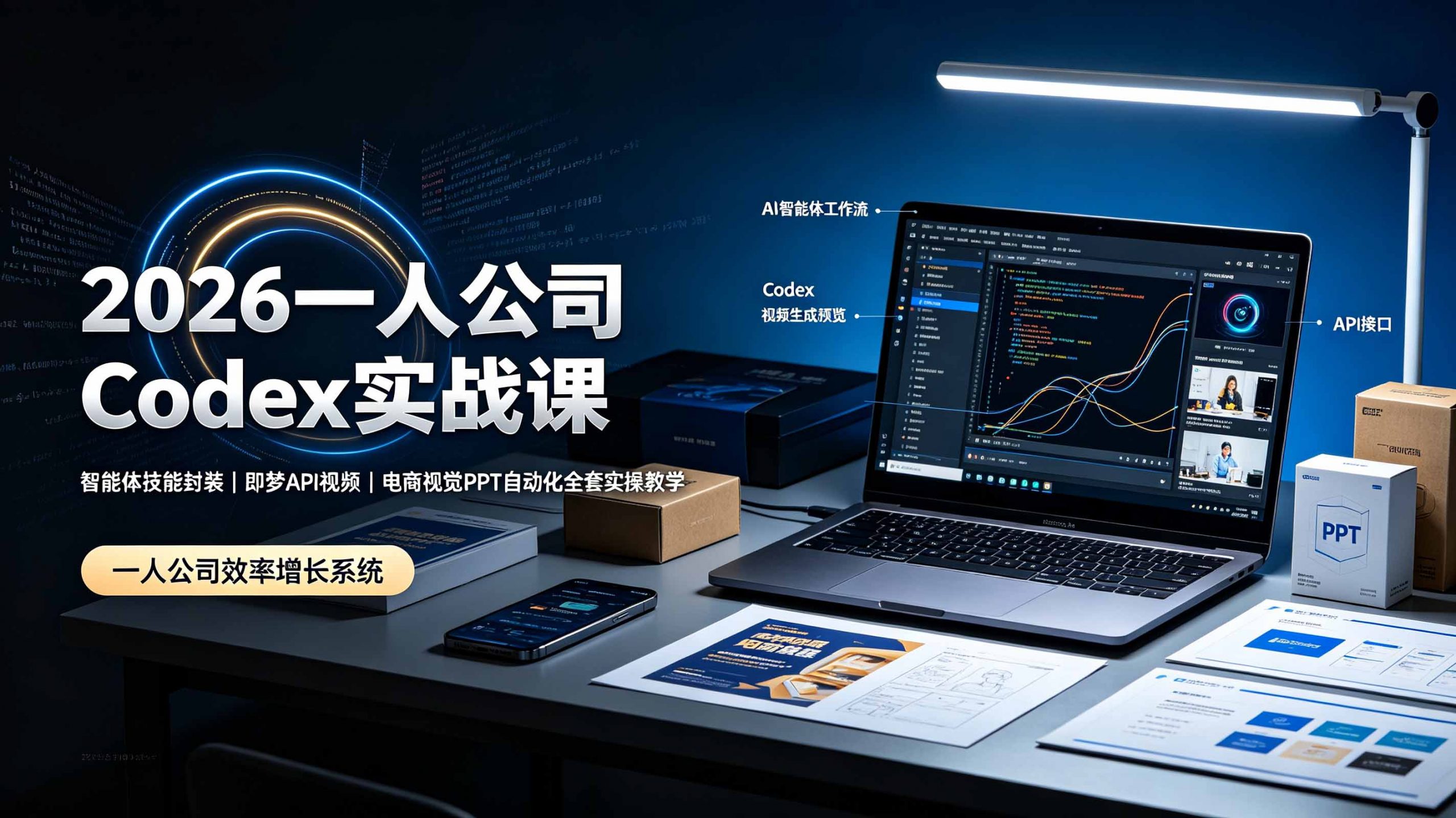 2026一人公司Codex实战课◆智能体技能封装｜即梦API视频｜电商视觉PPT自动化全套实操教学-小创项目网