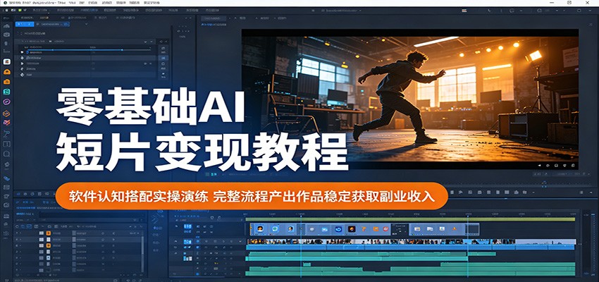 零基础AI短片变现教程：软件认知搭配实操演练，完整流程产出作品稳定获取副业收入-小创项目网
