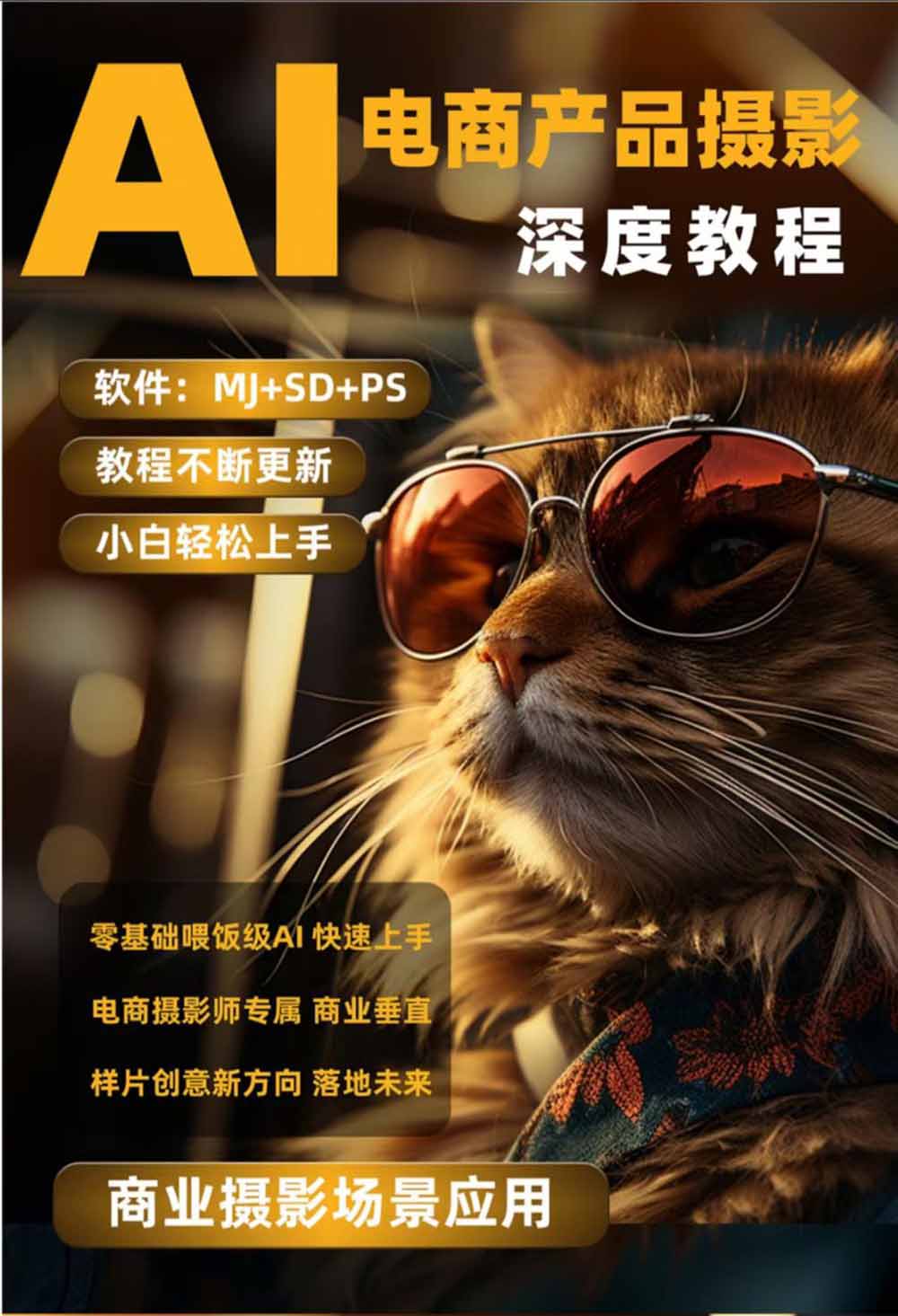 AI电商人像摄影实战课·SD多端部署｜MJ完整教学｜家电护肤家具商品图人像写真全案例-小创项目网