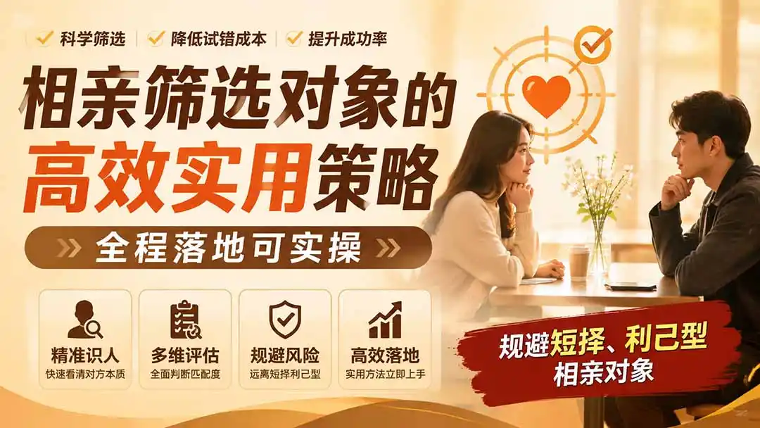 付费文章：相亲筛选对象的高效实用策略，全程落地可实操，规避短择、利己型相亲对象-小创项目网