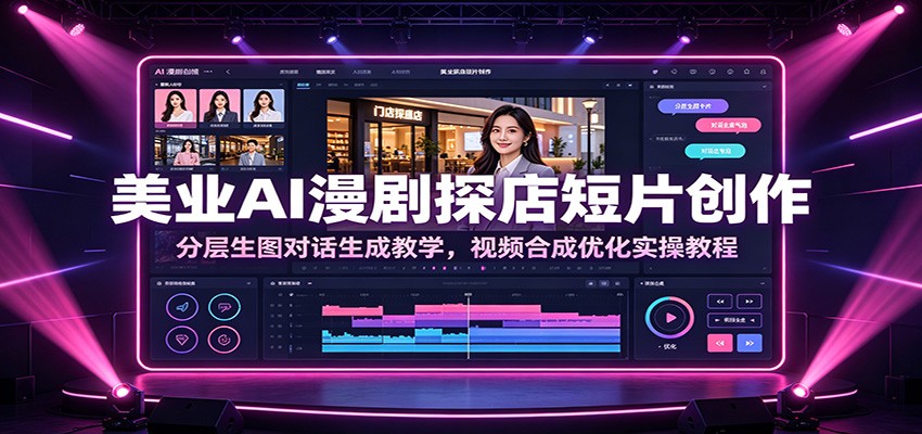 美业AI漫剧探店短片创作：分层生图对话生成教学，视频合成优化实操教程-寒山客