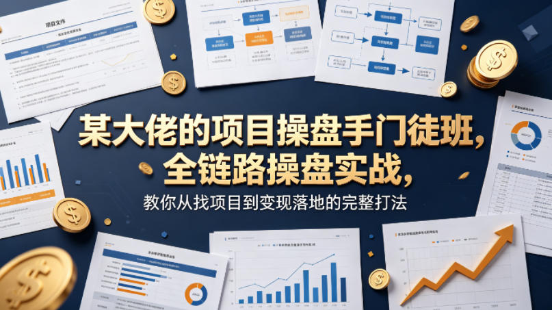 某大佬的项目操盘手门徒班，全链路操盘实战，教你从找项目到变现落地的完整打法-小创项目网