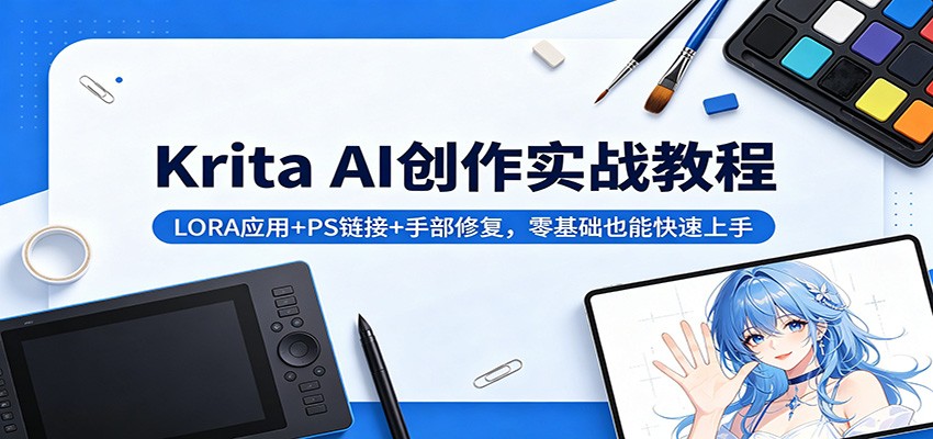 Krita AI创作实战教程：LORA应用+PS链接+手部修复，零基础也能快速上手-小创项目网