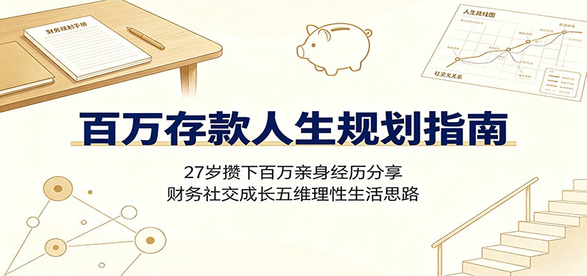 百万存款人生规划指南：27岁攒下百万亲身经历分享，财务社交成长五维理性生活思路-小创项目网