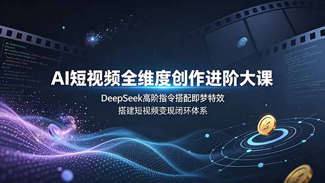 AI短视频全维度创作进阶大课，DeepSeek高阶指令搭配即梦特效，搭建短视频变现闭环体系-寒山客