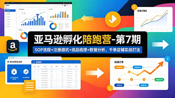 亚马逊孵化陪跑营-第7期：SOP流程+注册避坑+选品梳理+数据分析，千单店铺实战打法-寒山客