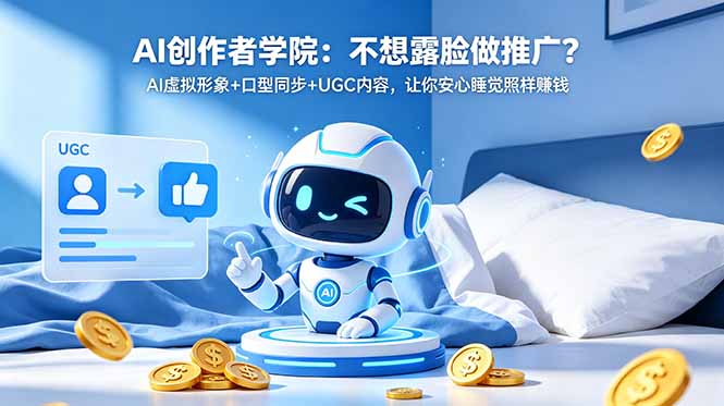 AI创作者学院：不想露脸做推广？AI虚拟形象+口型同步+UGC内容，让你安心睡觉照样赚钱-小创项目网