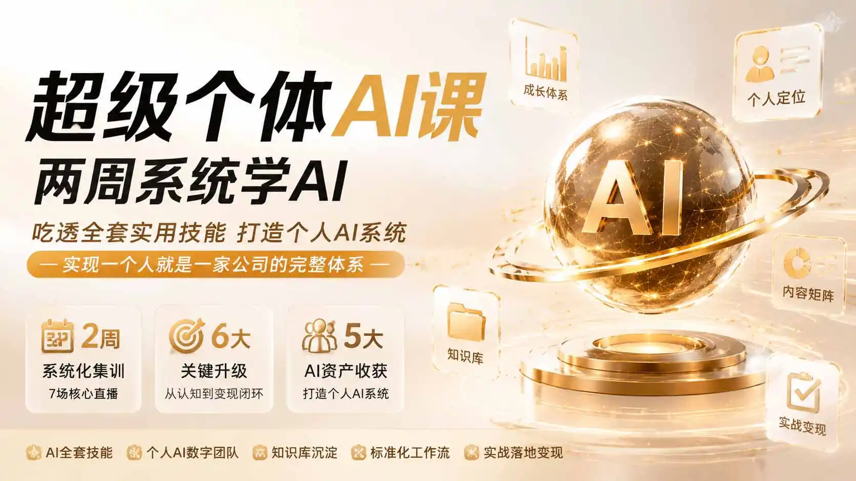 超级个体AI课 两周系统学AI；吃透全套实用技能打造个人AI系统，实现一个人就是一家公司的完整体系(更新0823-小创项目网
