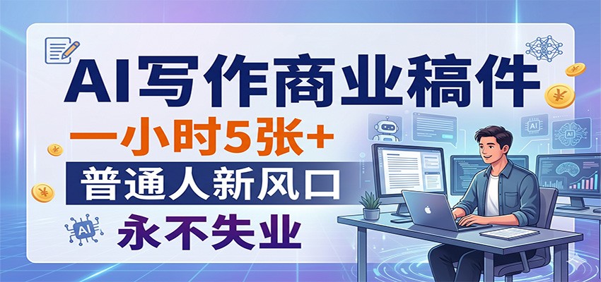 AI写作商业稿件，一小时5张+，普通人新风口，永不失业-小创项目网