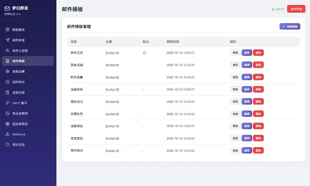 最新梦幻邮件群发系统1.0定时邮件-小创项目网