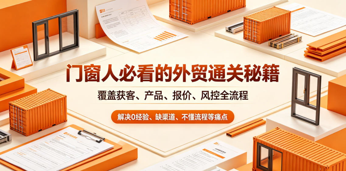 门窗人必看的外贸通关秘籍，块覆盖获客、产品、报价、风控全流程，解决0经验、缺渠道、不懂流程等痛点-寒山客
