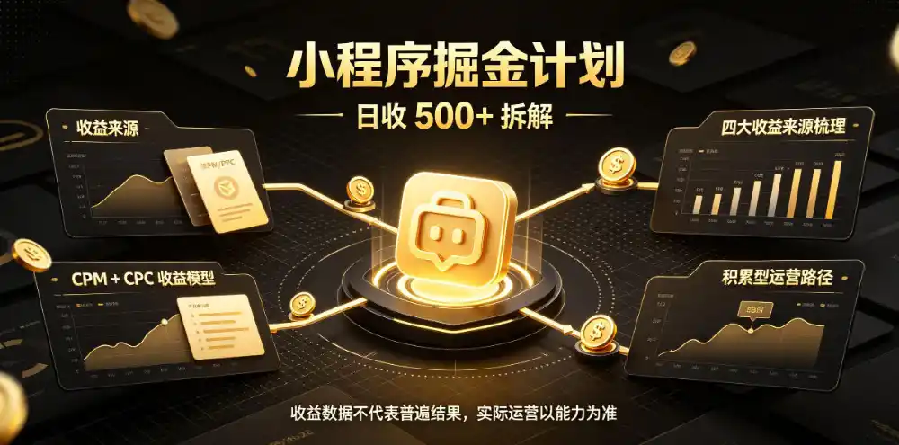小程序推广计划，日收500+，腾讯官方打款，客户留存率高，收益长期稳定【揭秘】-寒山客