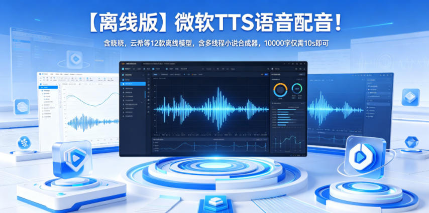 【离线版】微软TTS语音配音！含晓晓，云希等12款离线模型，含多线程小说合成器，10000字仅需10s即可-寒山客